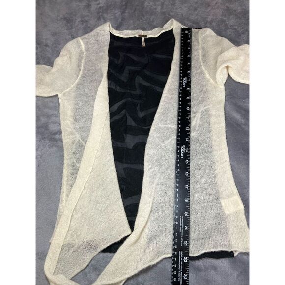 Free People Cardigan Sweater Womens Size XS Cream Knit Open Front Wool Blend - Picture 7 of 9